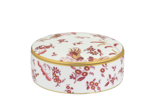 Ginori Oro Di Doccia Magenta Round Box With Cover - 5"